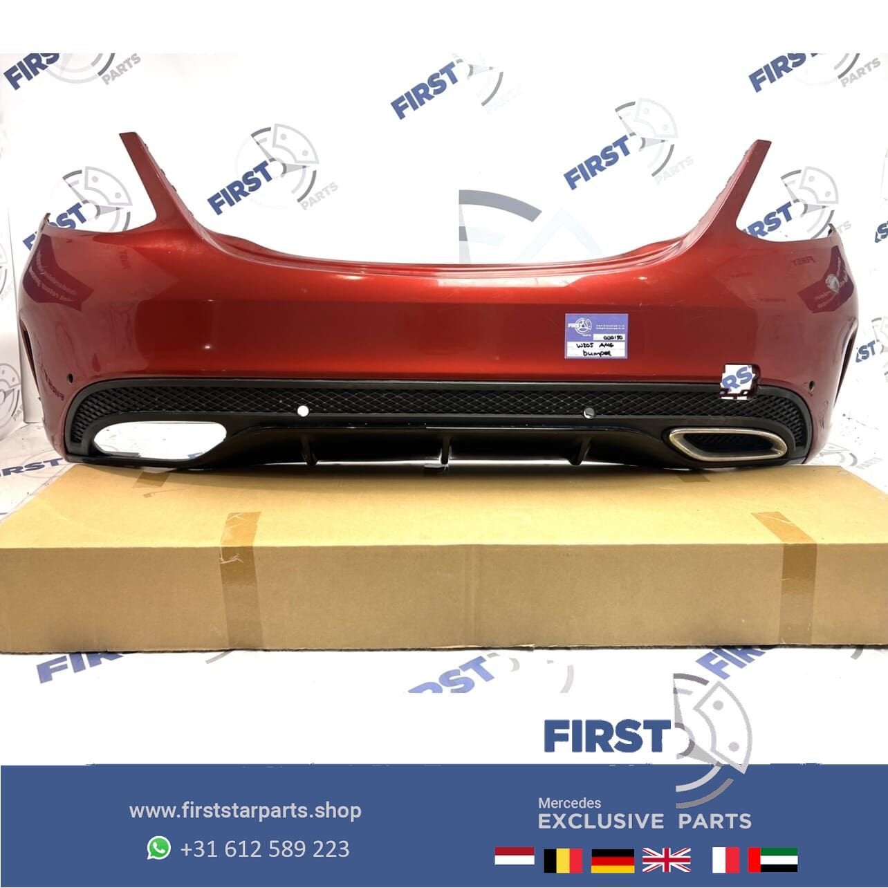 W205 C43 C63 AMG Achterbumper Mercedes C Klasse 2018 PDC OEM, Auto-onderdelen, Gebruikt, -, -, Ophalen of Verzenden
