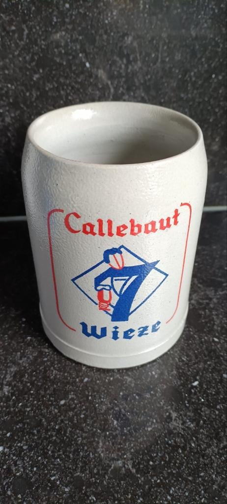 Oude bierpot oude br. CALLEBAUT Wieze 0.5 L prachtstaat, Ophalen of Verzenden