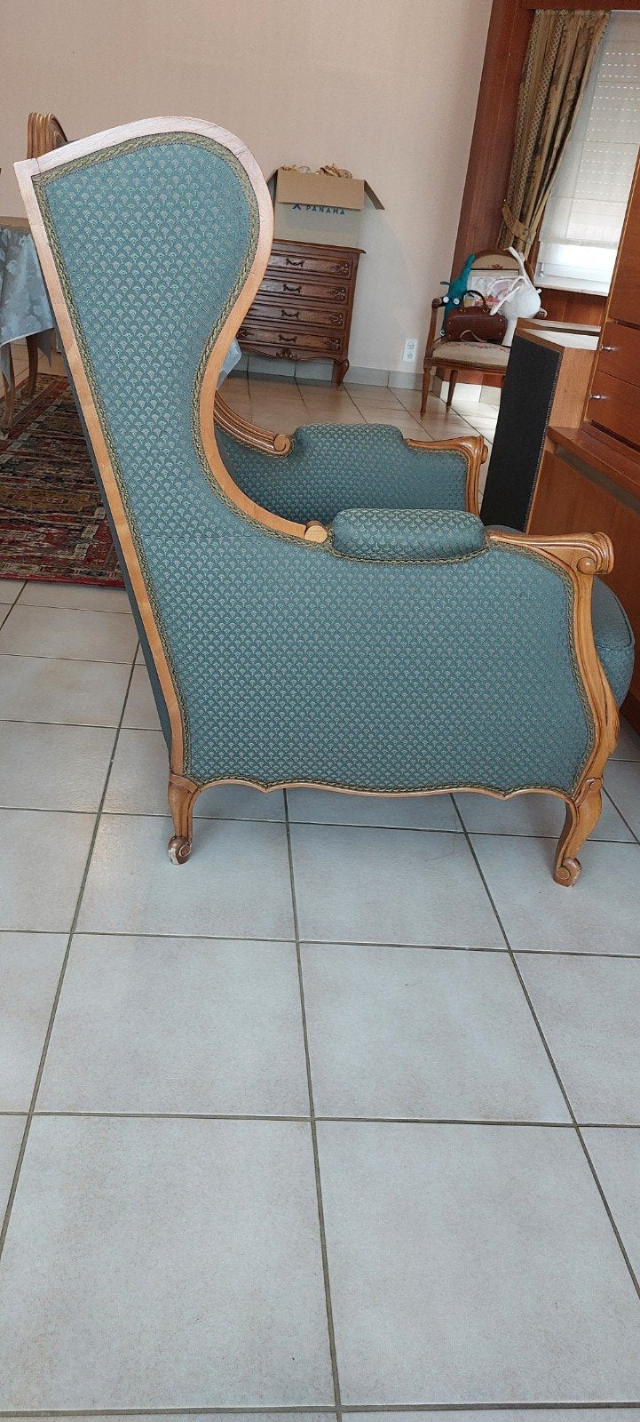 2 klassieke Franse oorfauteuils Louis XV-stijl, Huis en Inrichting, Ophalen