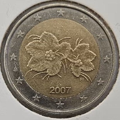 Finlande : 2 euros 2007 KM #130 Ref 16906, Timbres & Monnaies, Enlèvement ou Envoi, Finlande, 2 euros, Monnaie en vrac