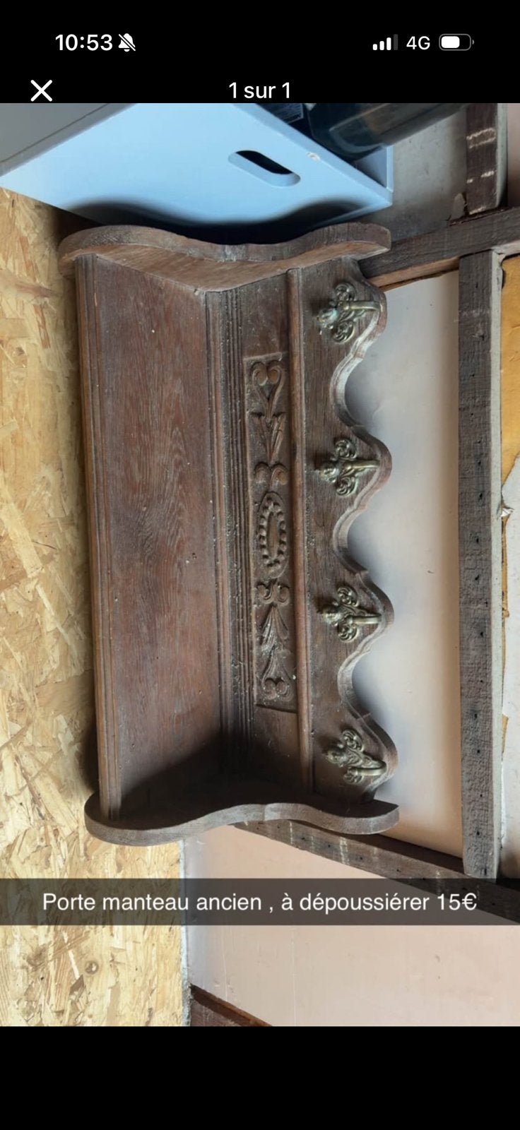 Ancien potte manteau, Enlèvement