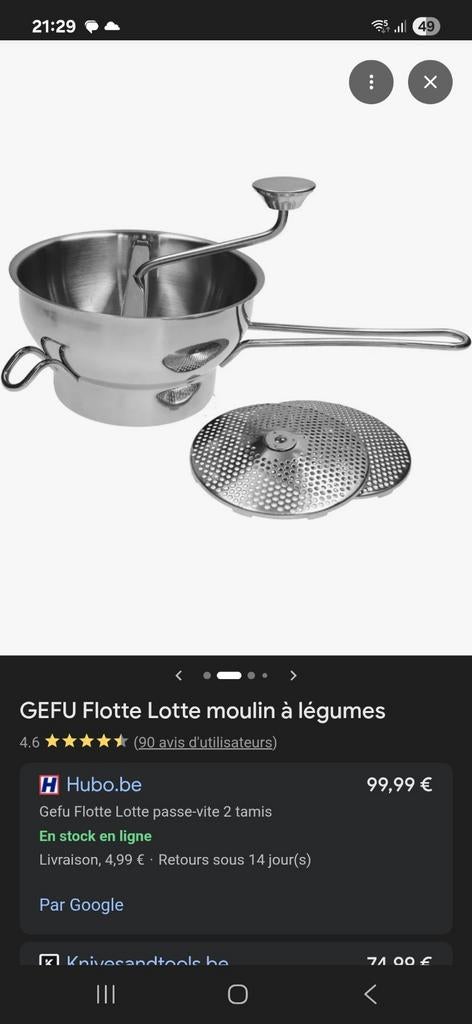 Passe vite neuf, Maison & Meubles, Enlèvement ou Envoi, Comme neuf, Inox, Autres types
