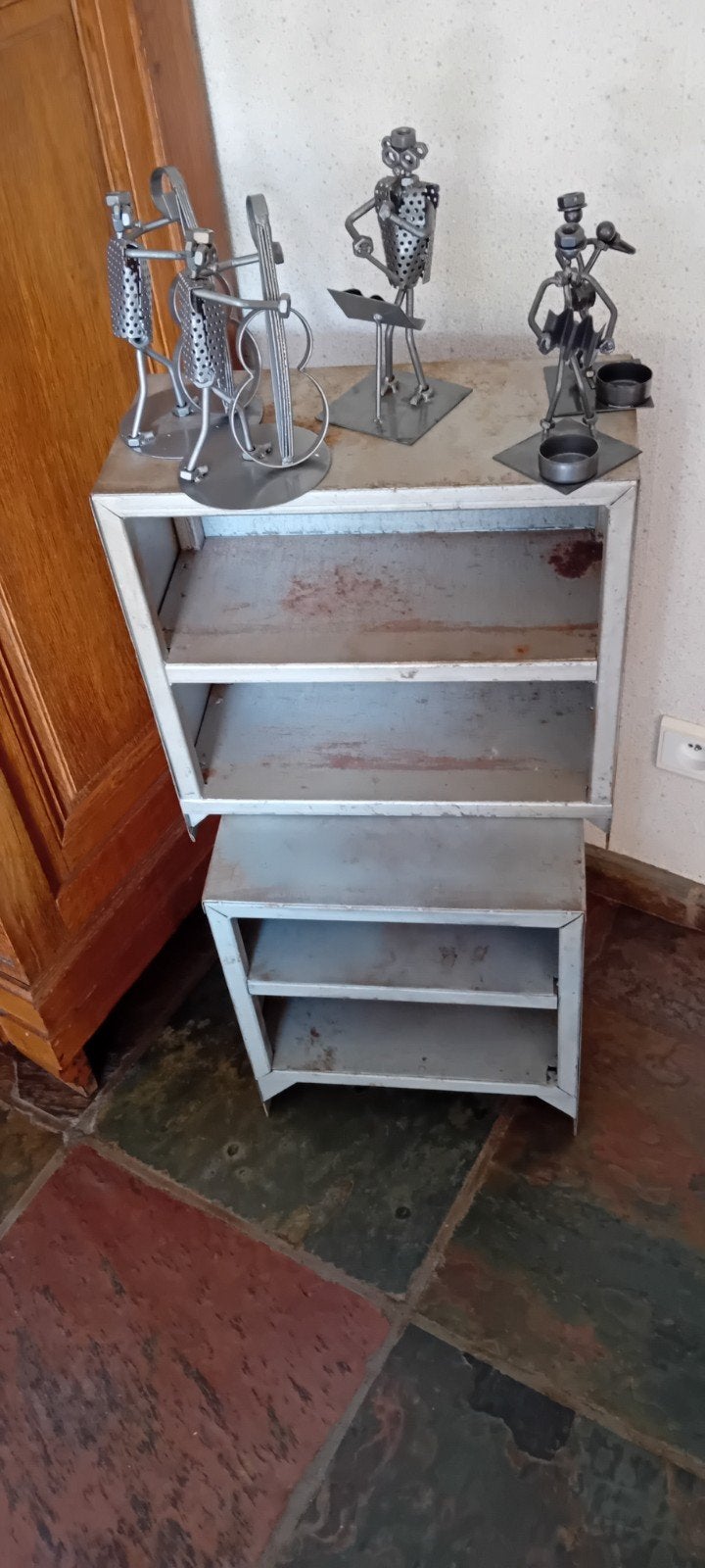2 brocante metalen kastjes, Ophalen of Verzenden
