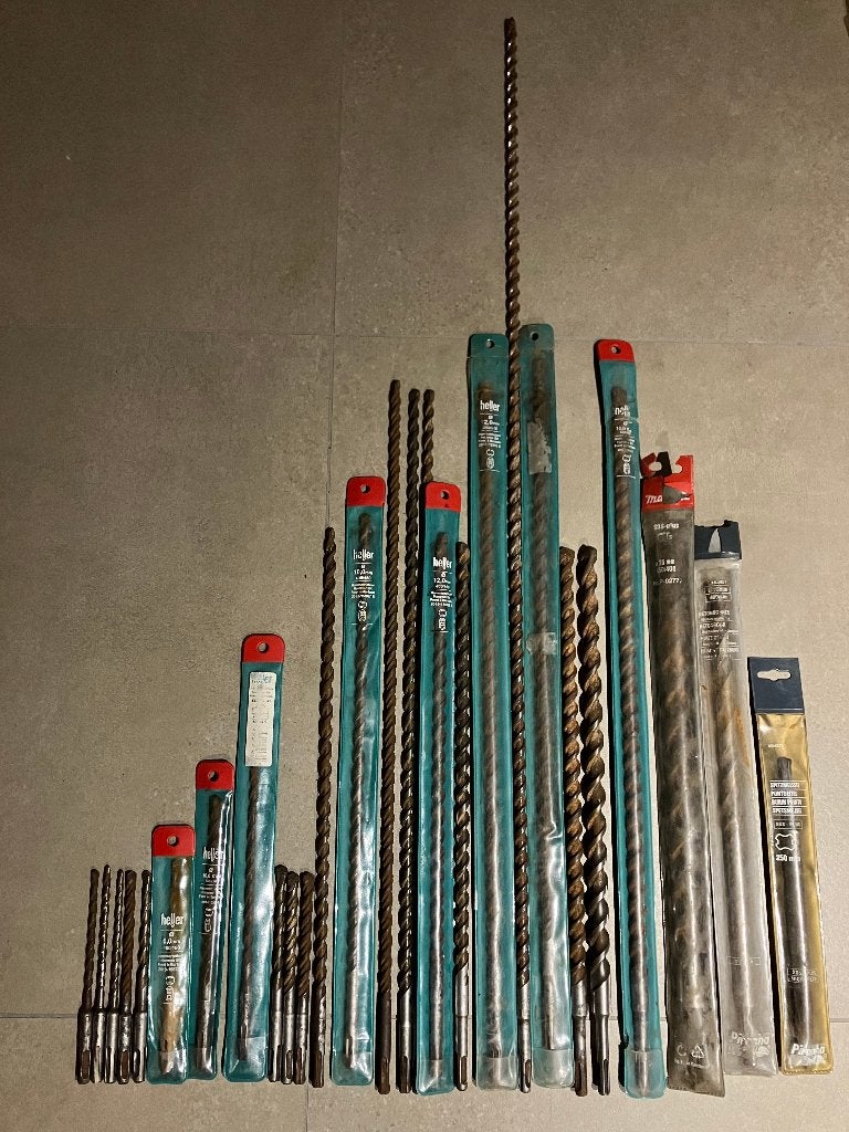 27 forets à béton professionnels SDS Plus - 70 % !, Bricolage & Construction, Outillage | Foreuses, Enlèvement ou Envoi, Utilisé