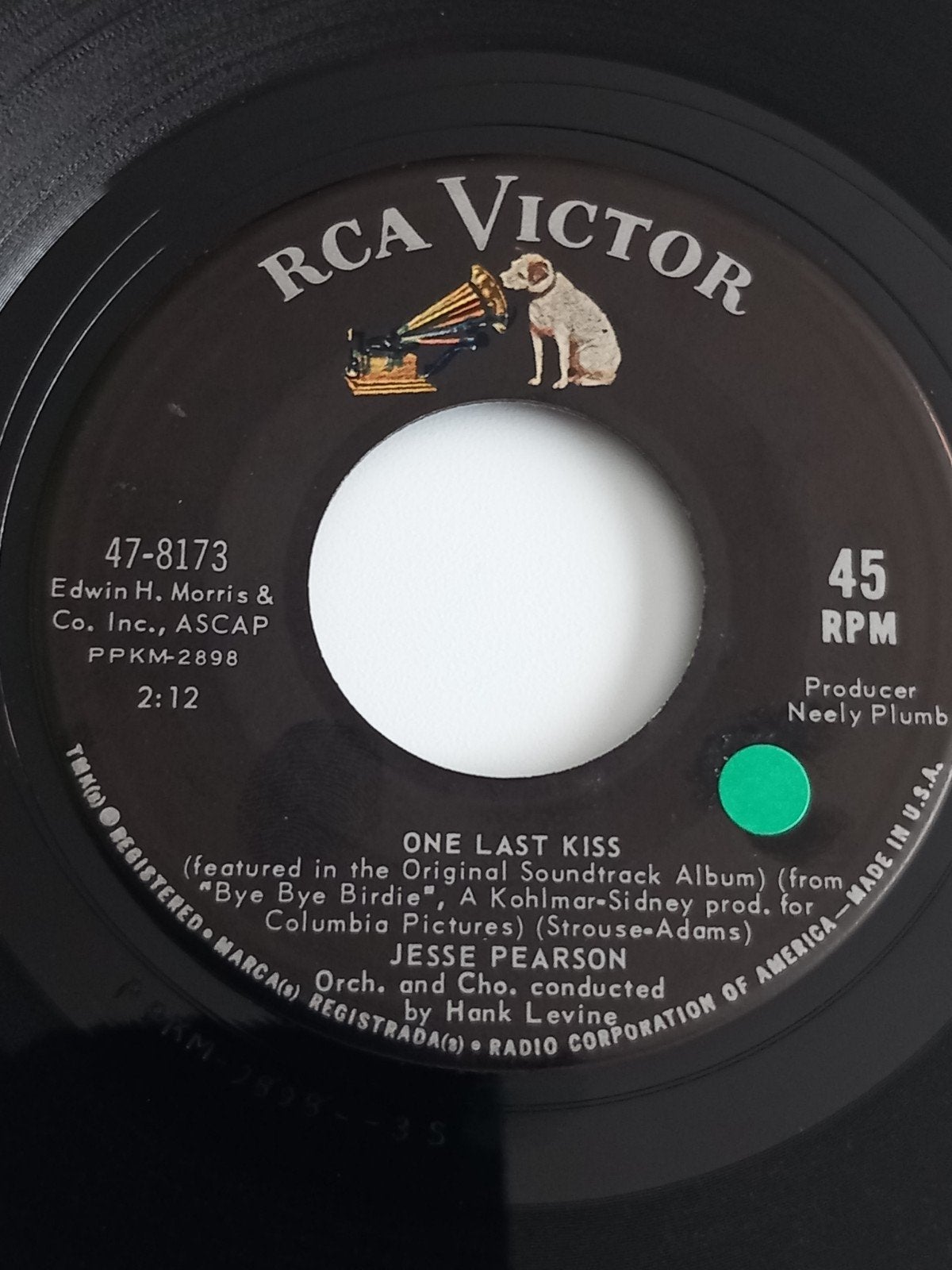 JESSE PEARSON. ONE LAST KISS. POPCORN USA 45T