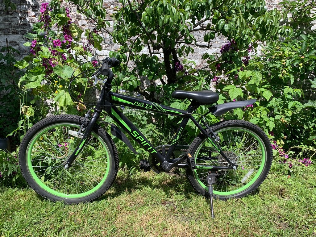 Jongensfiets Spirit Delta 6 versnellingen GROEN - 22 Inch, Fietsen en Brommers, Ophalen, 22 inch, Gebruikt, Velgrem