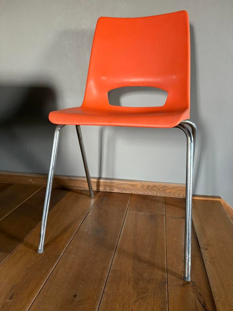 2 sièges baquets vintage Potter orange pour Ahrend De Cirkel, Autres couleurs, Métal, Vintage / mid century / industrieel, Deux