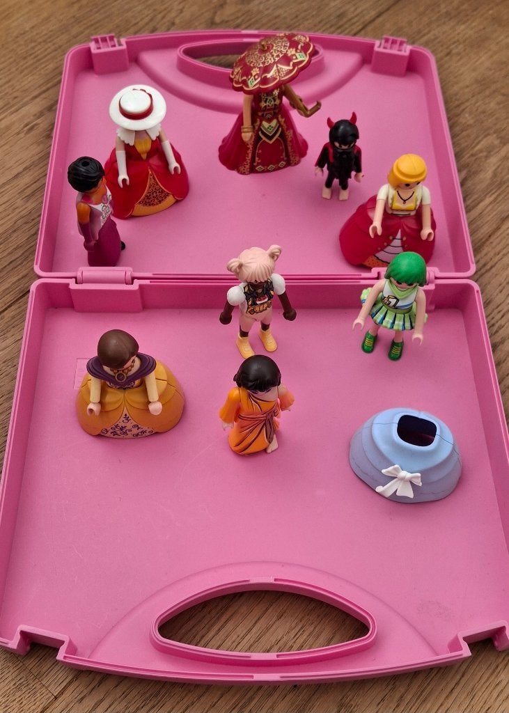 PLAYMOBIL roze opbergkoffer en prinsessen, Kinderen en Baby's, Ophalen, Complete set, Fantasy, Zo goed als nieuw