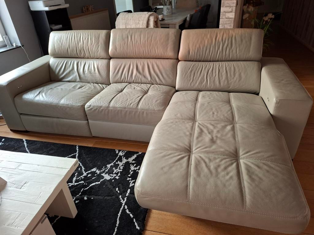 Echt lederen salon in L vorm, Ophalen