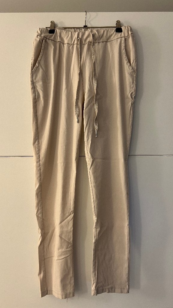 Beige stretchbroek, Kleding | Dames, Beige, Maat 46/48 (XL) of groter, Ophalen of Verzenden, Lang