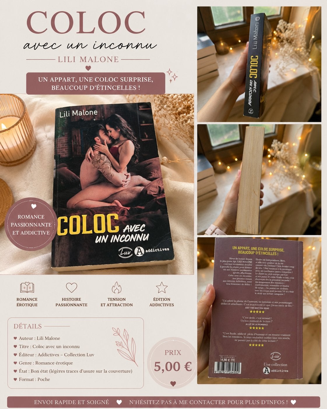 Coloc avec un inconnu – Lili Malone | Collection Addictives, Boeken, E-books