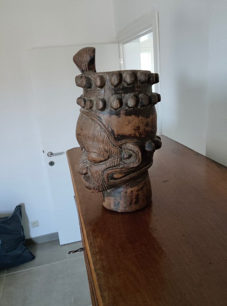 Houten Afrikaans hoofd, Antiek en Kunst, Ophalen
