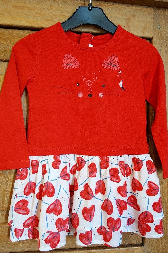 Robes bi-matière Catimini, 3 ans (98), état neuf, Enfants & Bébés, Catimini, Robe ou Jupe, Enlèvement ou Envoi, Comme neuf