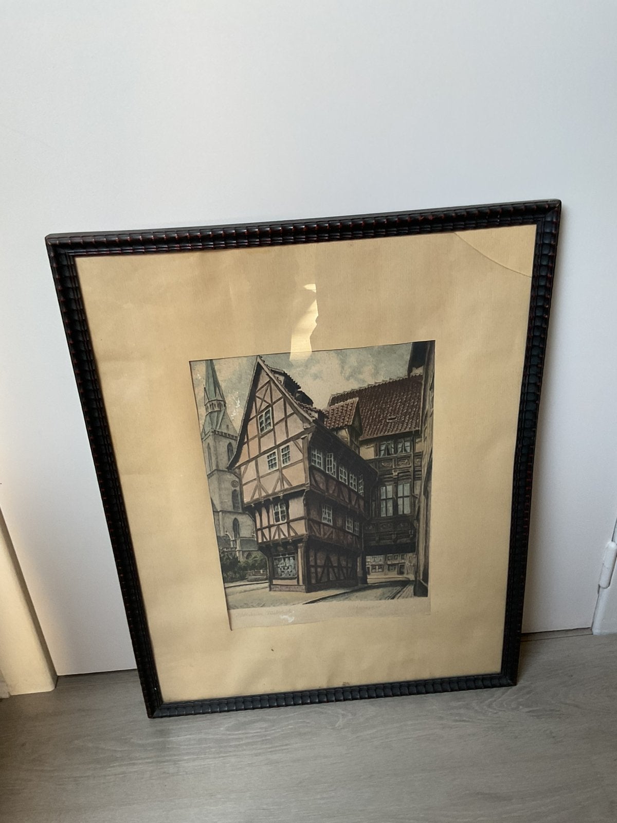 Oude kader met pentekening, Ophalen, Pentekening
