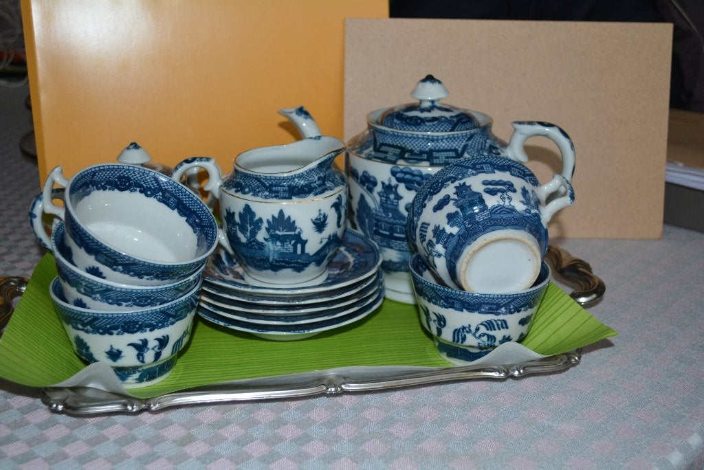 wit blauw servies, Antiek en Kunst, Ophalen