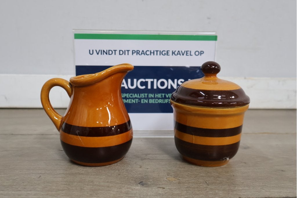 Vintage Gien France melkkannetje en suikerpotje, Huis en Inrichting, Keuken | Servies, Niet ingevuld, Niet ingevuld, Niet ingevuld