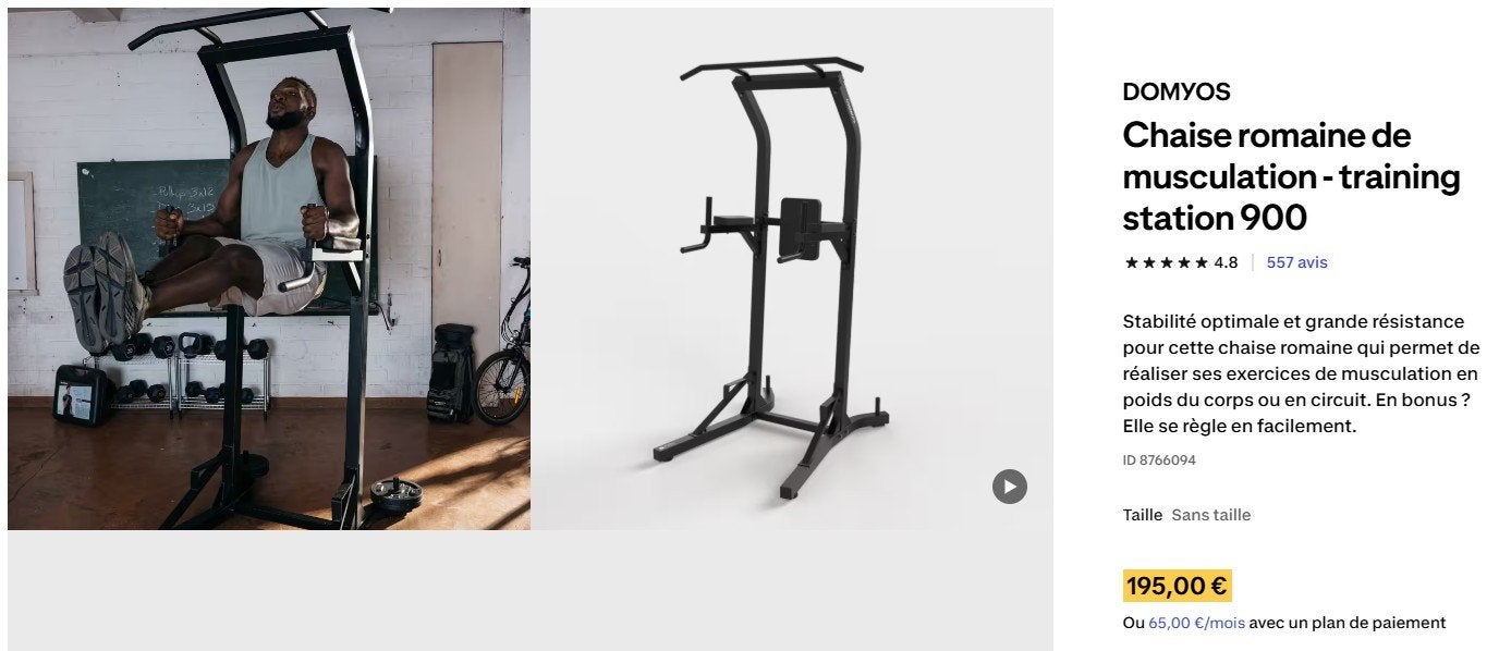 chaise romaine Domyos Training Station 900, Sport en Fitness, Fitnessapparatuur, Ophalen, Gebruikt, Armen, Overige typen