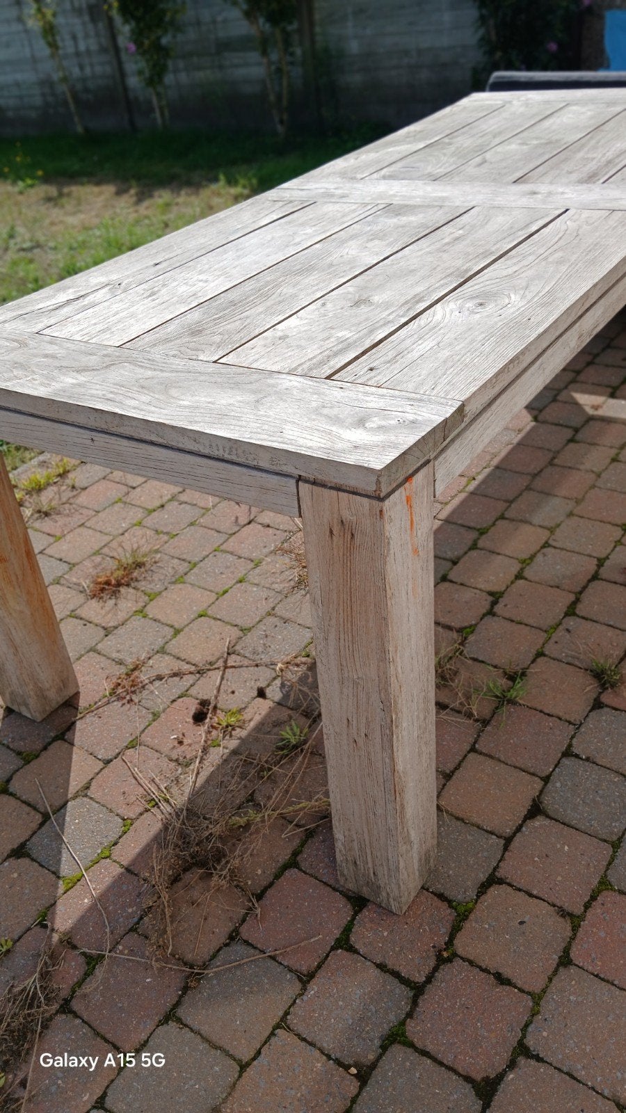 Taeken tuintafel 2,10m bij 1m, Tuin en Terras, Ophalen, Gebruikt, Rechthoekig, Hout