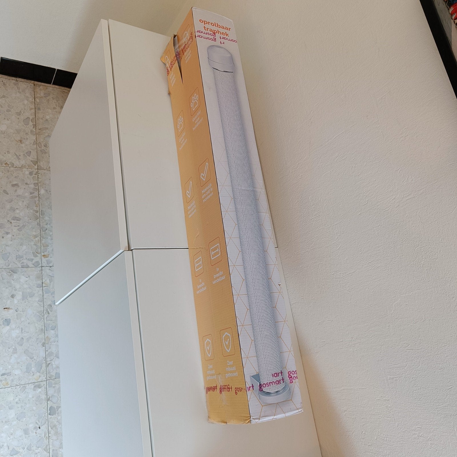 Barrière d'escalier enroulable en tissu – Gosmart – 2 pièces, Enlèvement ou Envoi, Neuf, Barrière rétractable