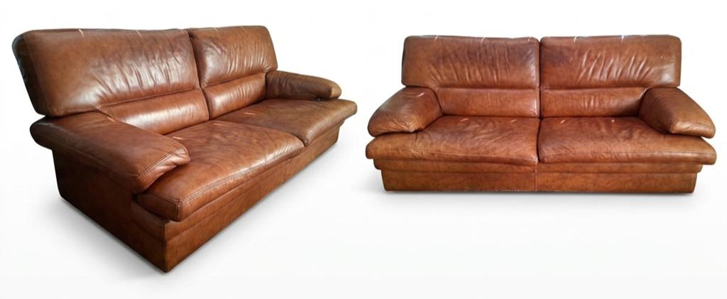 Vintage diklederen 80s design loungebank roche bobois, Huis en Inrichting, Zetels | Zetels, Ophalen