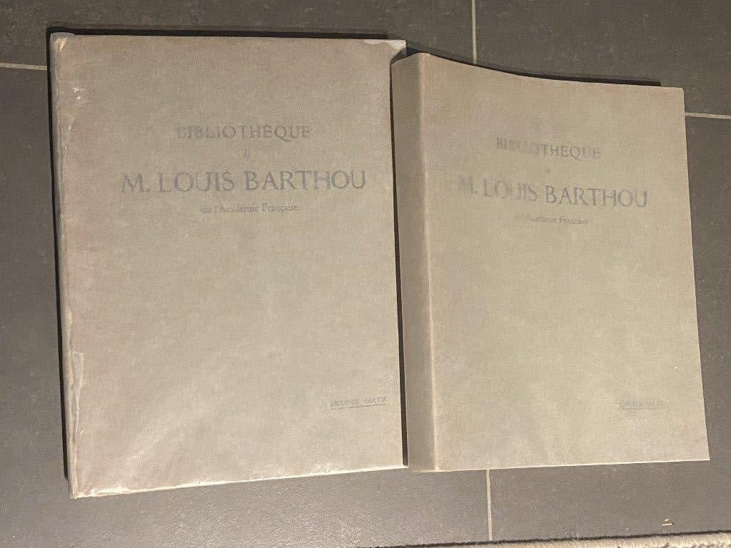BIBLIOTHÈQUE DE M. LOUIS BARTHOU 2 VOL 1935  ex-libris, Enlèvement ou Envoi