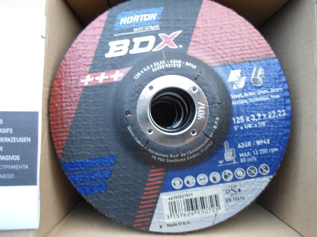 Disques à tronçonner Norton 230x1,9x 22,2 + 125 x 3,2 x 22,2, Bricolage & Construction, Enlèvement ou Envoi, Neuf