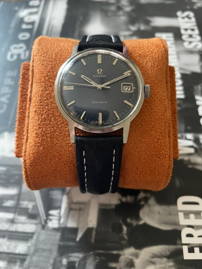 Omega Geneve, Handtassen en Accessoires, Horloges | Antiek, Staal, Met bandje, Polshorloge, Omega