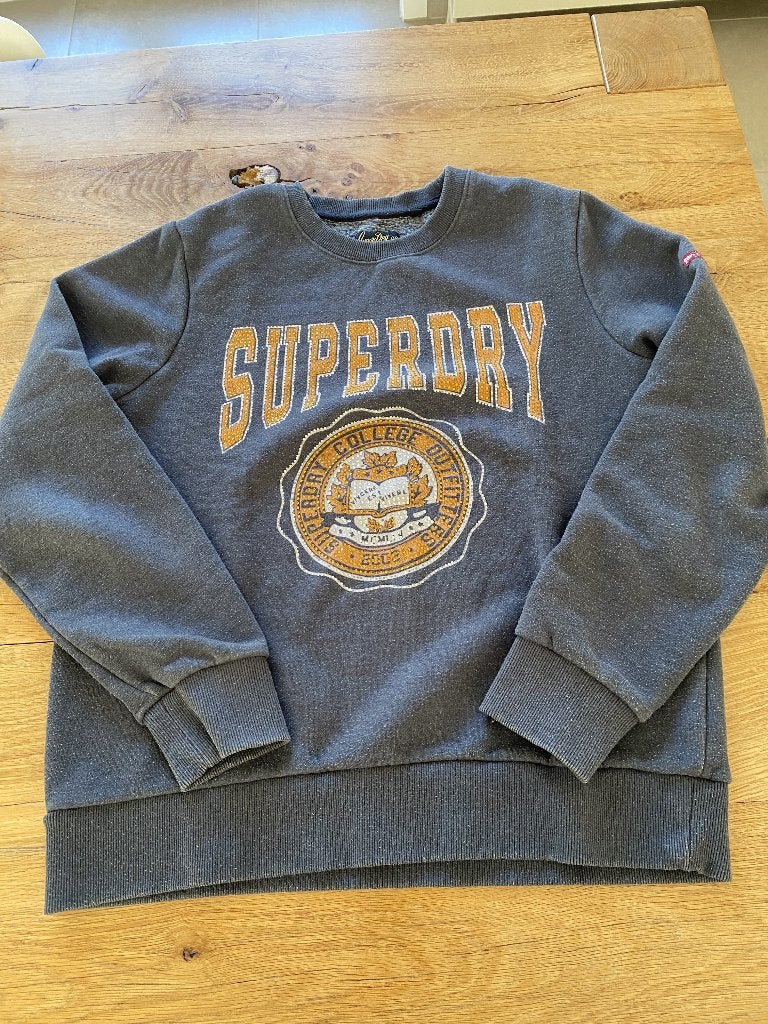 Sweater Blauw/grijs Superdry, Maat 38/40 (M), Ophalen of Verzenden, Gedragen, Superdry