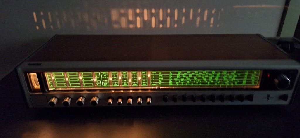Vintage Philips 732 Stereo Receiver (1973)–Icon. Groene Verl, TV, Hi-fi & Vidéo, Enlèvement, Utilisé, Radio