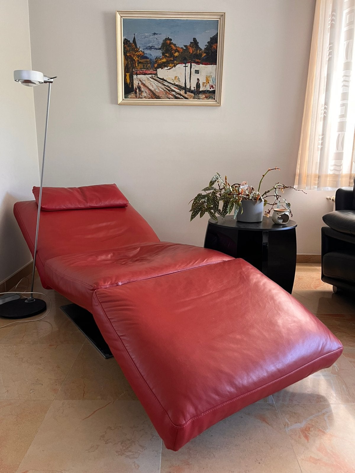 Lederen ligzetel - Natuzzi, 150 cm ou plus, Comme neuf, Enlèvement, Cuir
