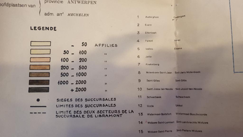 Administratieve landkaart van België 1946, Boeken, Atlassen en Landkaarten, Gelezen, Ophalen of Verzenden, Landkaart, 1800 tot 2000