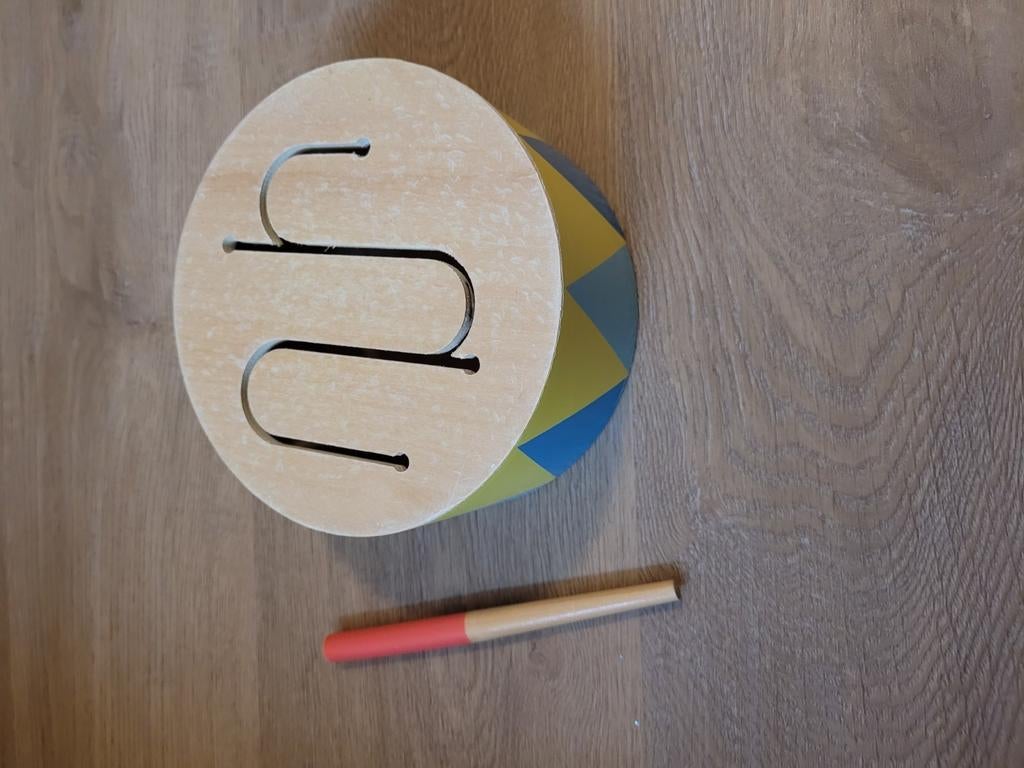 Houten trommel met stokje, Kinderen en Baby's, Ophalen of Verzenden, Zo goed als nieuw