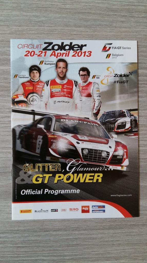 Fia GT Series 2013 Circuit-Zolder - Official Programme, Enlèvement ou Envoi, Comme neuf, Général