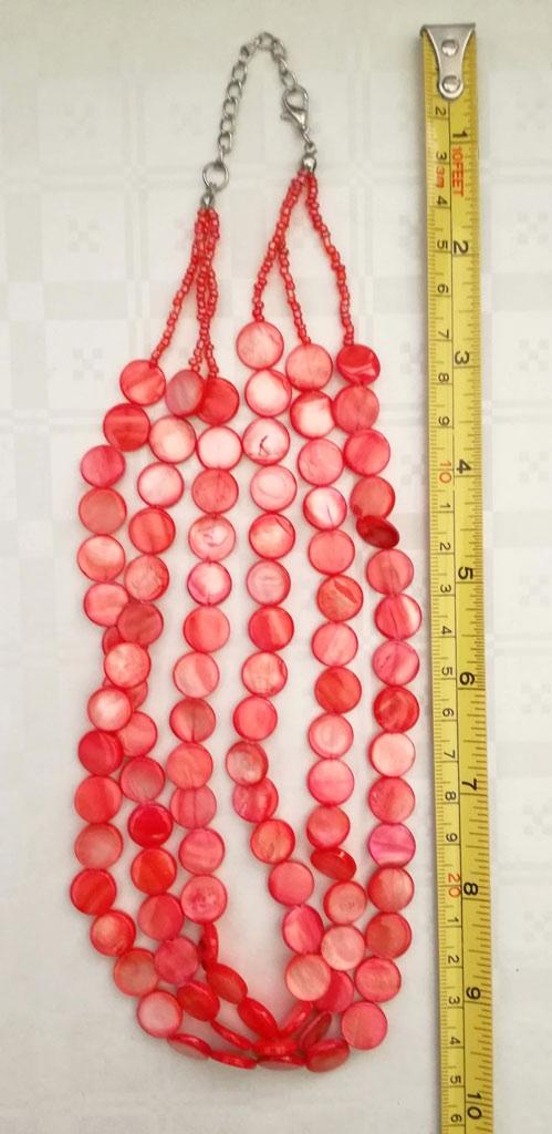 halsketting 3-delig - oranje / lichttrood  - perfecte staat, Bijoux, Sacs & Beauté, Colliers, Enlèvement, Comme neuf, Orange