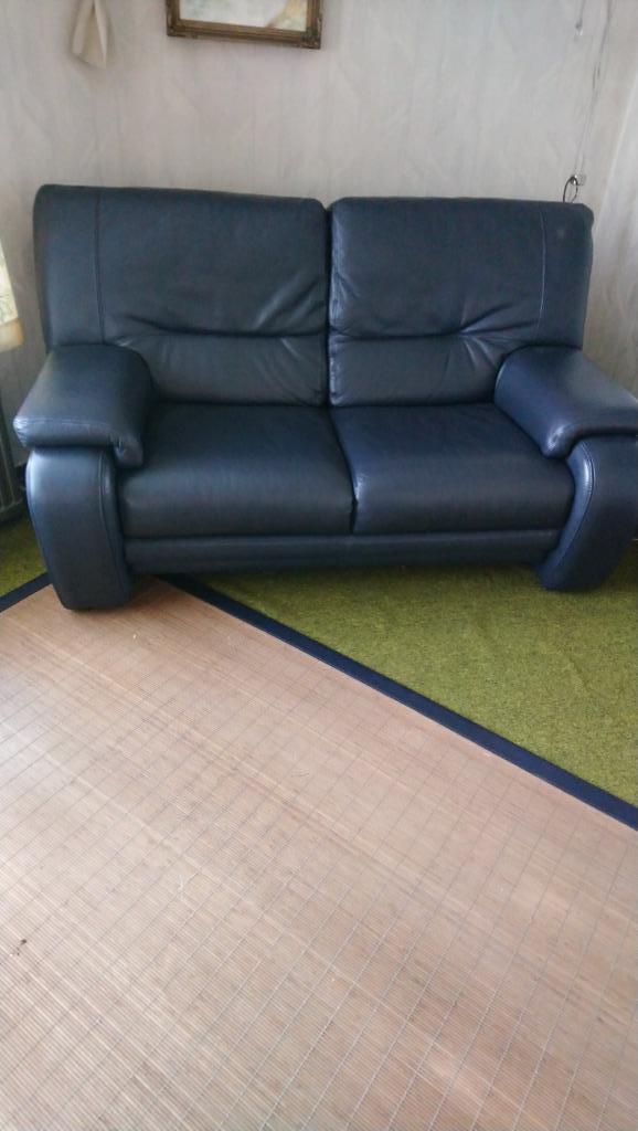 leder 2 zit, Huis en Inrichting, Zetels | Zetels, Ophalen, Gebruikt, Tweepersoons, Leer