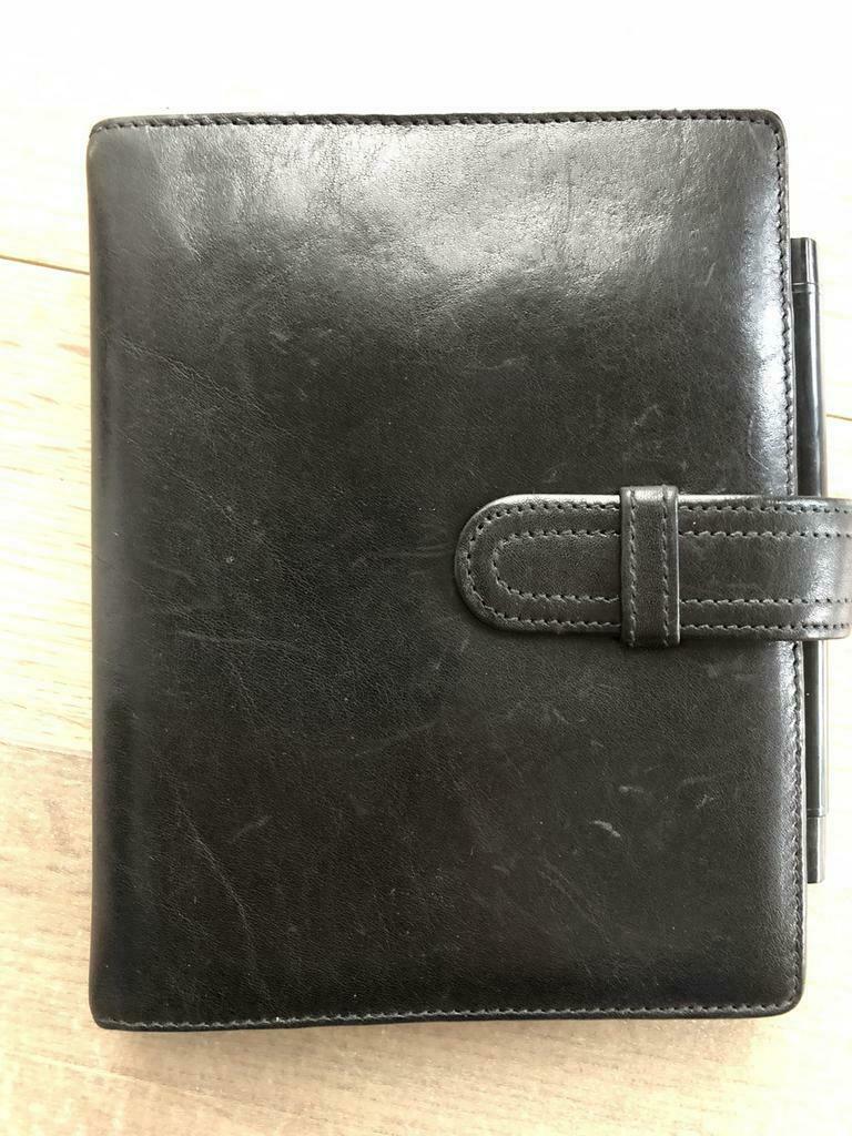 FILOFAX EXATIME 17 ZWART LEDER, Diversen, Ophalen of Verzenden, Gebruikt
