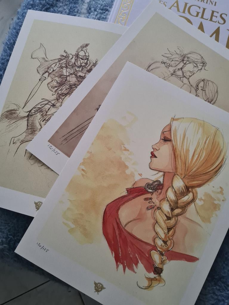 BD Marini : Les aigles de Rome + dessin, Neuf, Enlèvement, Marini, Une BD