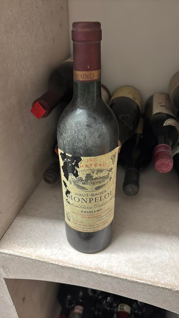 Pauillac haut bages monpelou 1986, Collections, Enlèvement, Comme neuf