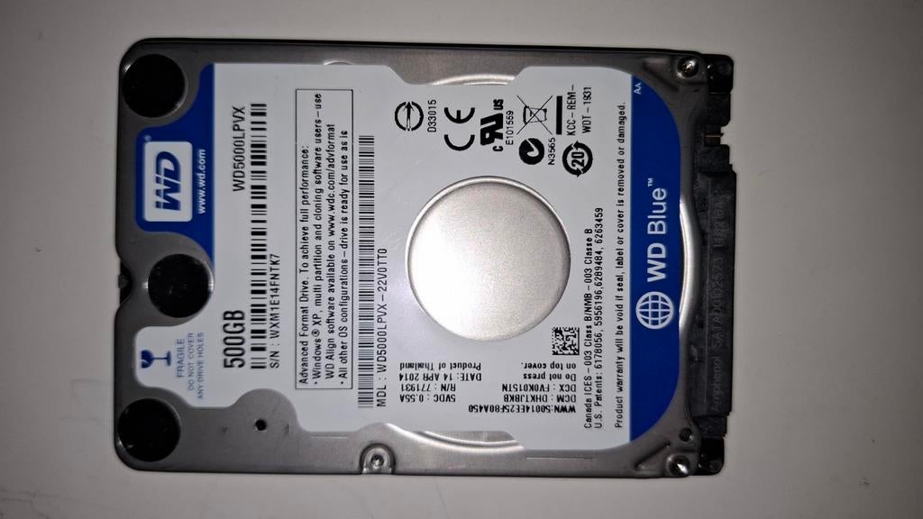 Disque dur 500gb sata pour ordinateur portable, Enlèvement ou Envoi, Comme neuf, SATA