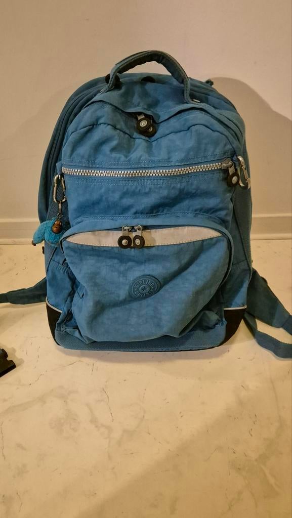 Sac à dos scolaire bleu Kipling à trois compartiments., Enlèvement ou Envoi, Utilisé