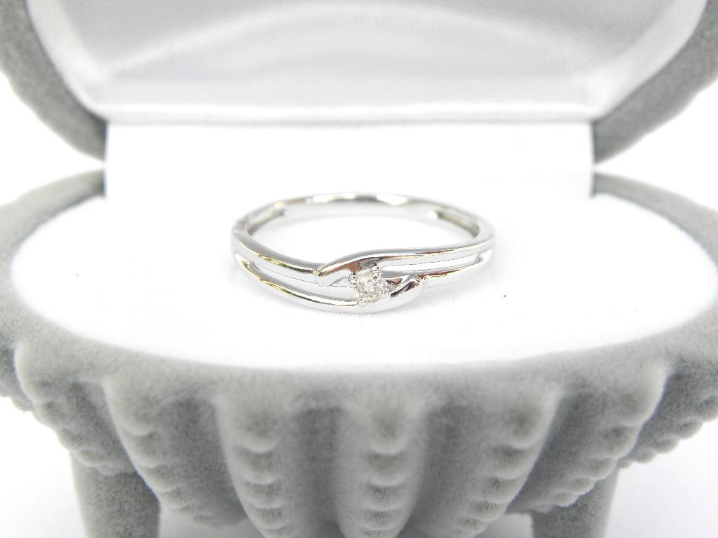 14KT gouden ring met diamant, Bijoux, Sacs & Beauté, Bagues, Enlèvement ou Envoi, Comme neuf, Or, 17 à 18