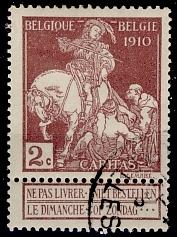 Belgique 1910 - Caritas n 89, Timbres & Monnaies, Envoi, Oblitéré