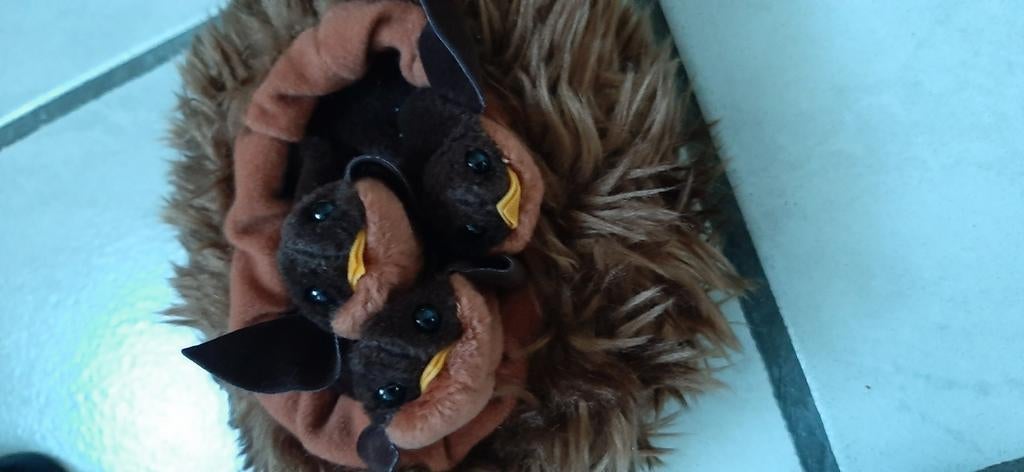 Handpop vogelnestje met 3 jongen, Ophalen of Verzenden