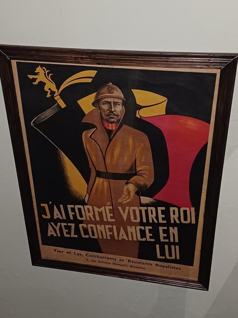 Originele affiche koning Albert I, Verzamelen, Militaria | Algemeen, Landmacht, Foto of Poster, Ophalen