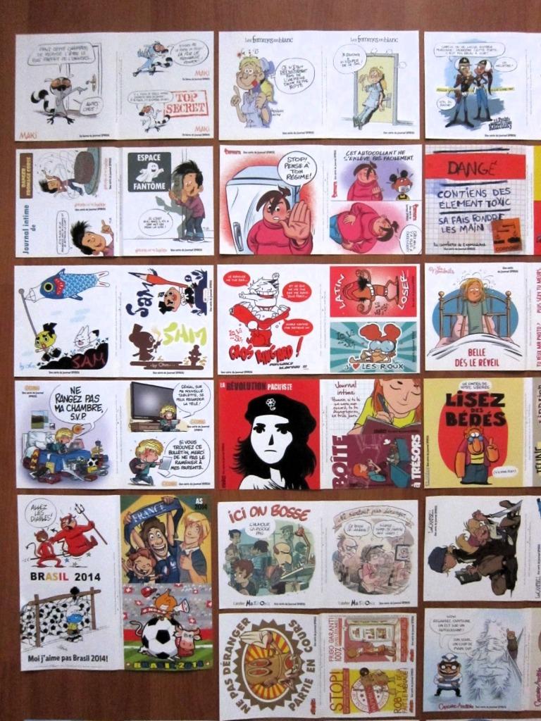 Spirou : 60 suppléments autocollants Etat neuf (171 diff.), Neuf, Plusieurs BD, Enlèvement ou Envoi, Collectif
