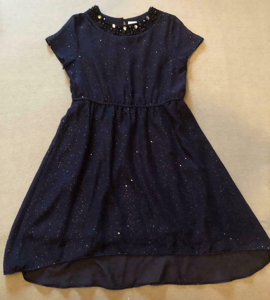 Robe 140 /10 ans fête, princesse bleu nuit avec étoiles neuf, Enlèvement ou Envoi, Neuf, Fille, Robe ou Jupe