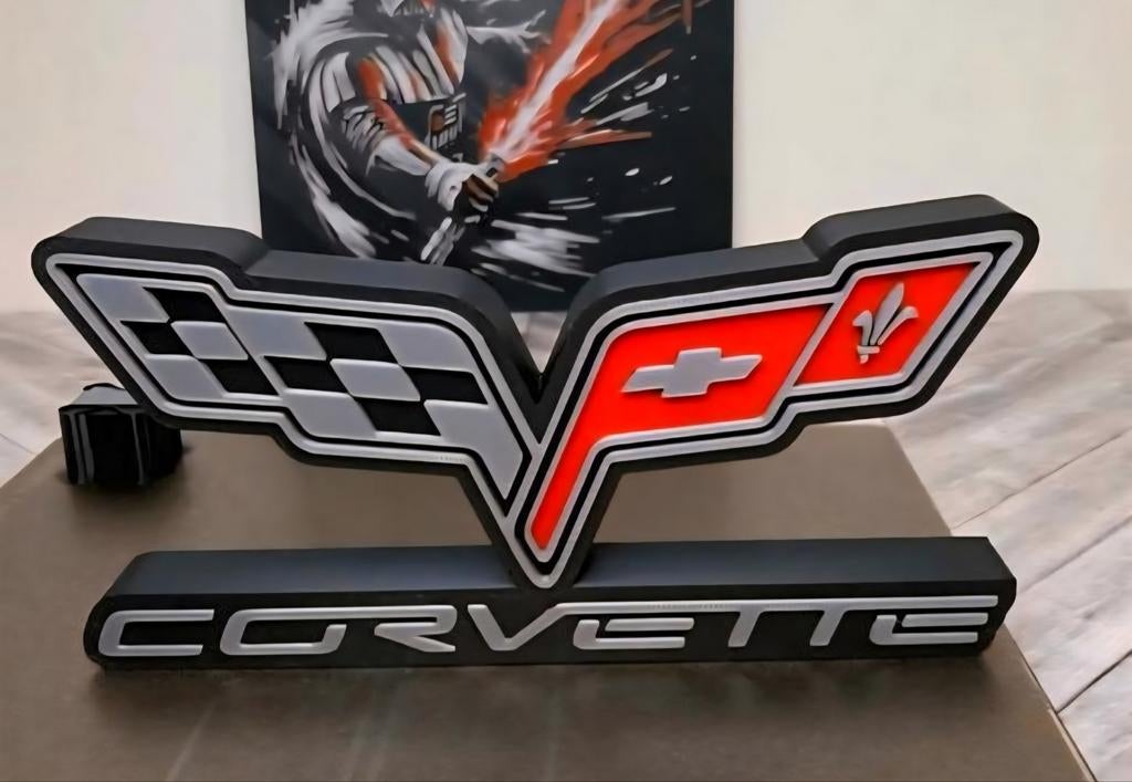 Prachtig Corvette logo sign, perfect voor de mancave, garage, Ophalen of Verzenden, Nieuw, Reclamebord