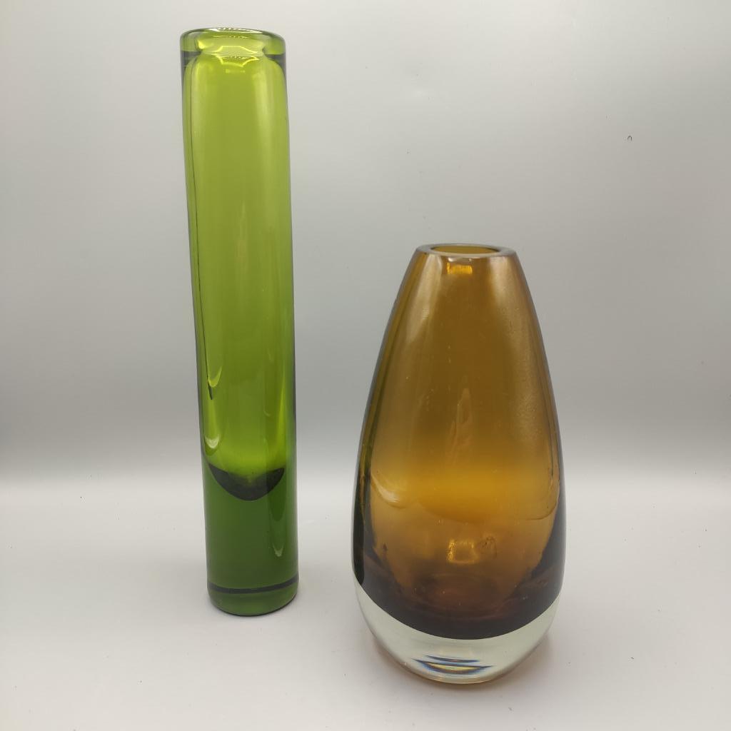 Vintage Scandinavie glas Holmegaard Riihimaki design vaas, Antiek en Kunst, Ophalen of Verzenden