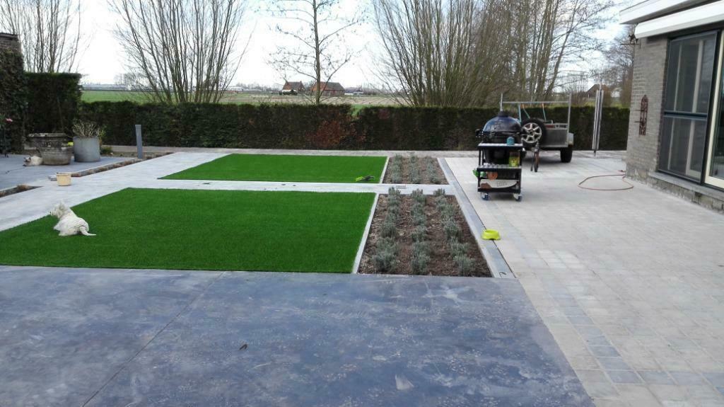 aanleg oprit, terras en wandelpad alsook reinigen, Ophalen, Nieuw