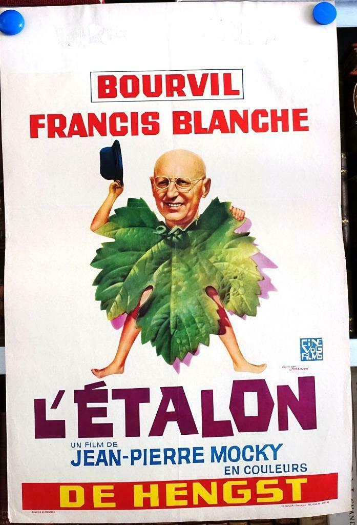 Filmposter L'Étalon / De hengst - Jean-Pierre Mocky Blanche, Verzamelen, Posters, Gebruikt, Film en Tv, A1 t/m A3, Rechthoekig Staand